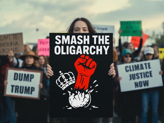Anti-Oligarchy Protest Sign