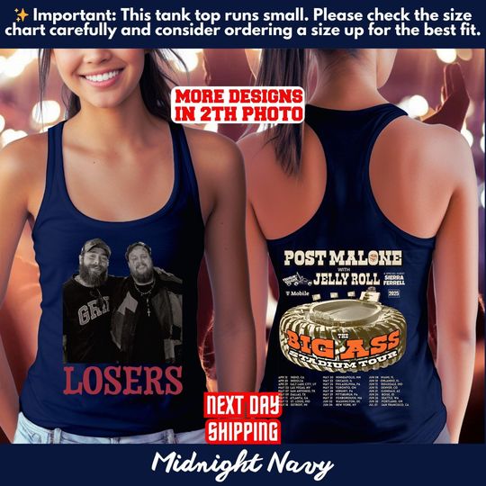 Vintage Post Malone Double Sided Tank Top - Tour Collection 2025