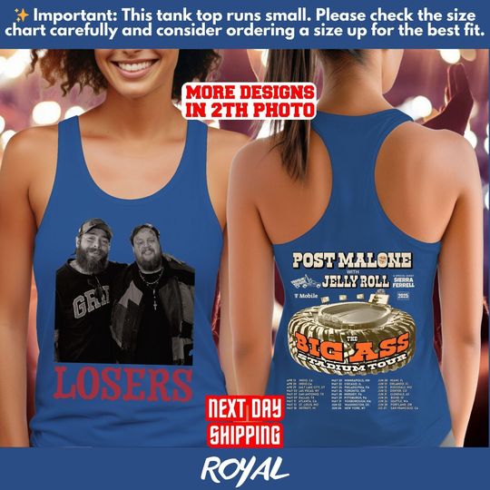 Vintage Post Malone Double Sided Tank Top - Tour Collection 2025
