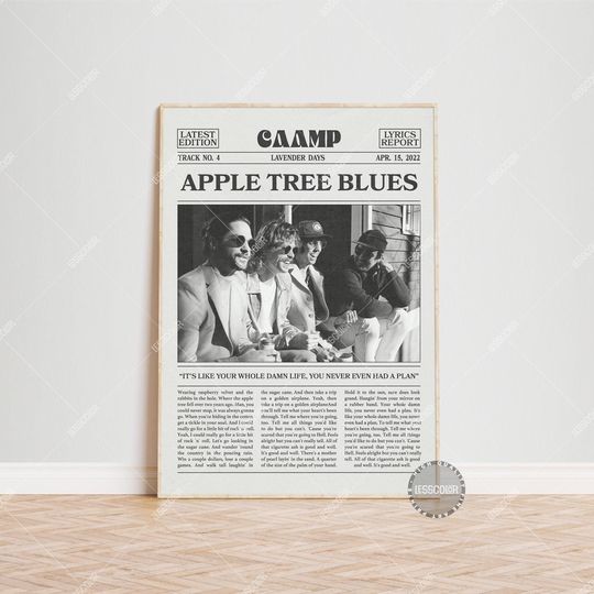 Caamp Apple Tree Blues Lyrics Poster - Premium Matte Vertical