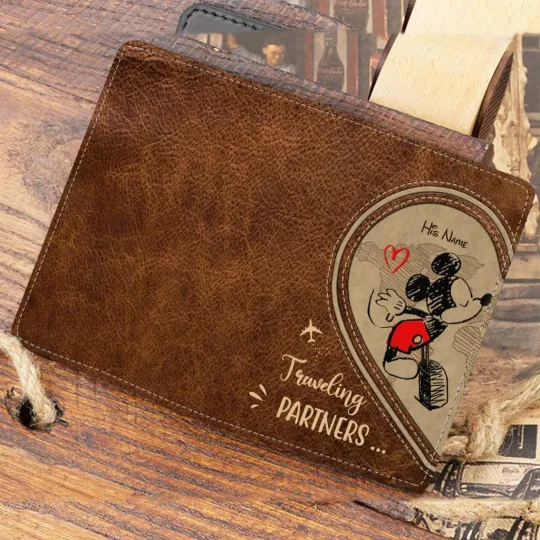 Travel Partners For Life,Personalized Couple Passport Holder, mickey passsport