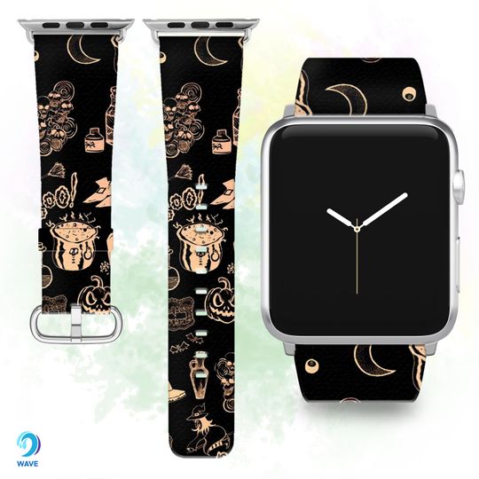 Halloween Witchcraft PU Leather Band for Apple Watch Series