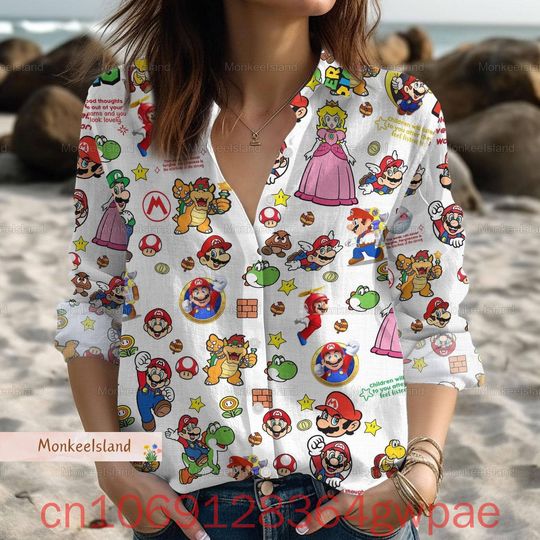 Super Mario Womens Blouse Shirt