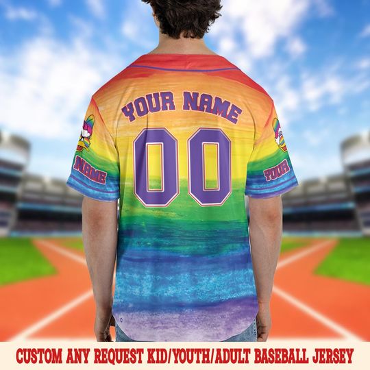 Mickey And Friends LGBT Rainbow Baseball Jersey, Disney Pride Jersey, Gay Lesbian Support Pride Month 2025, WDW Disneyland Trip
