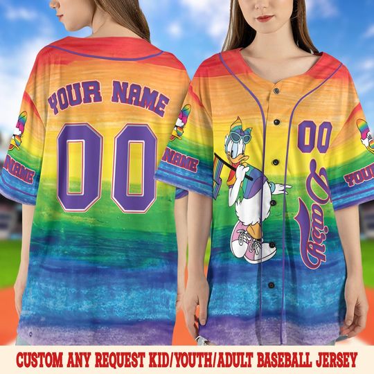 Mickey And Friends LGBT Rainbow Baseball Jersey, Disney Pride Jersey, Gay Lesbian Support Pride Month 2025, WDW Disneyland Trip