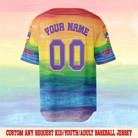 Mickey And Friends LGBT Rainbow Baseball Jersey, Disney Pride Jersey, Gay Lesbian Support Pride Month 2025, WDW Disneyland Trip
