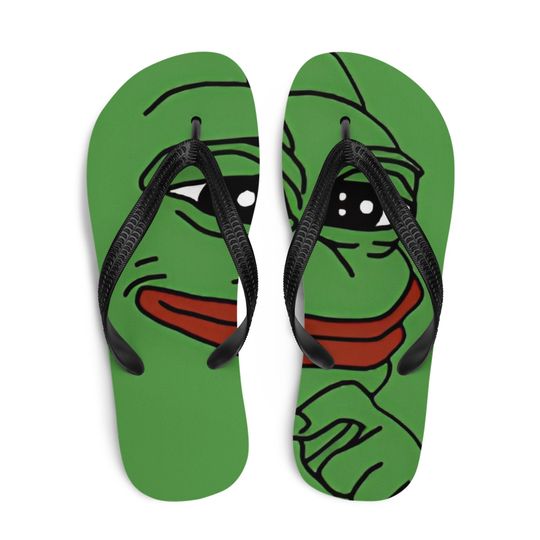 pepe the frog premium flip flops - crypto meme sandals
