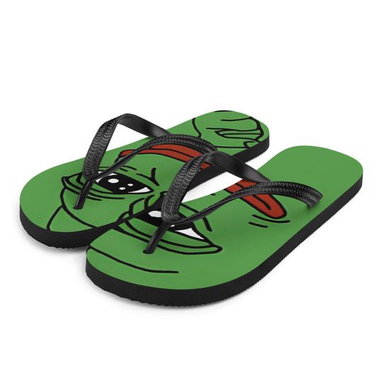 pepe the frog premium flip flops - crypto meme sandals