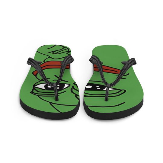 pepe the frog premium flip flops - crypto meme sandals