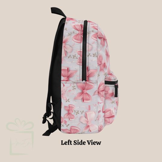 Personalized Coquette Pink Bow Backpack