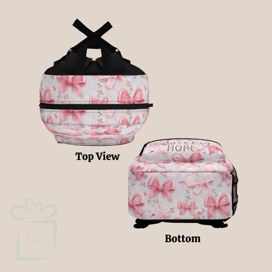 Personalized Coquette Pink Bow Backpack