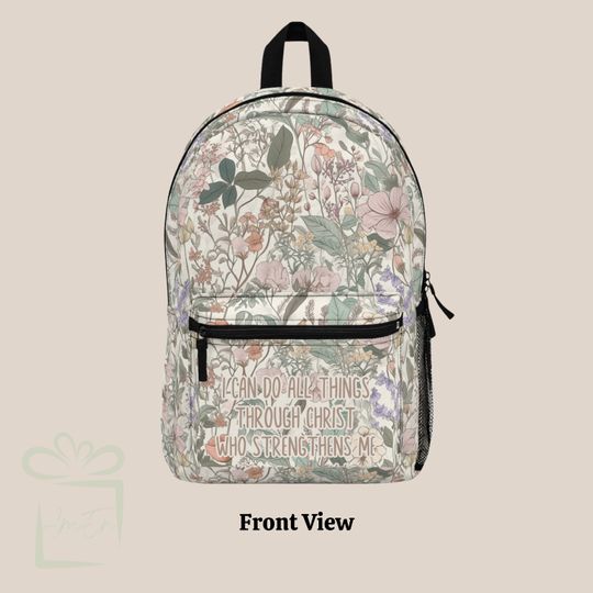 Boho Floral Scripture Backpack