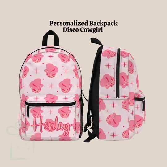 Disco Ball Cowgirl Hat Backpack Set