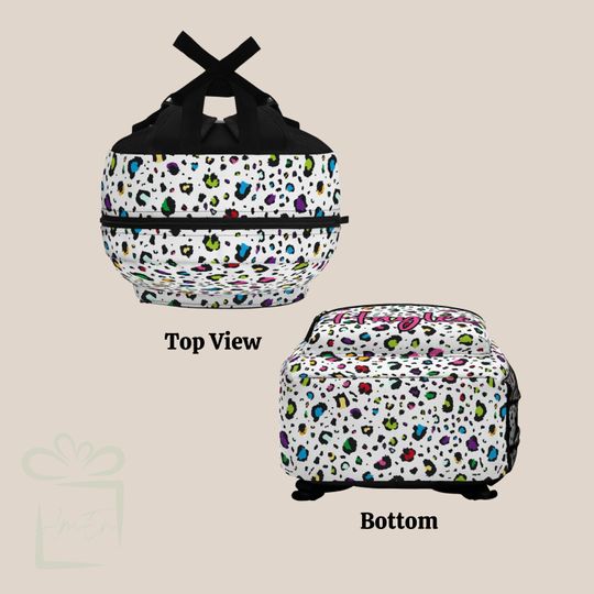 Leopard Print Backpack with Custom Name