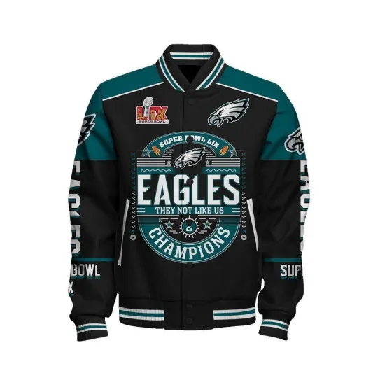Philadelphia Eagles Super Bowl Lix Champions Varsity Jacket, Jacket Gift For Fan