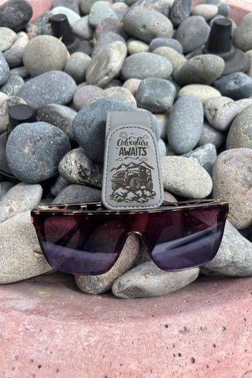 Off Road Vehicle Visor Clip for Sunglasses - Leather - Multiple Colors