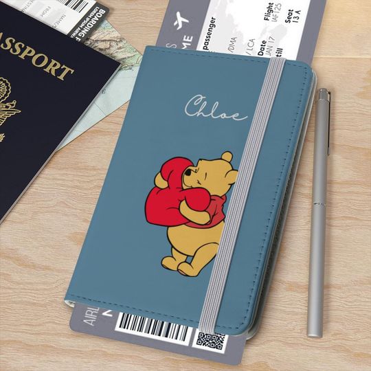 Personalized Pooh Passport cover