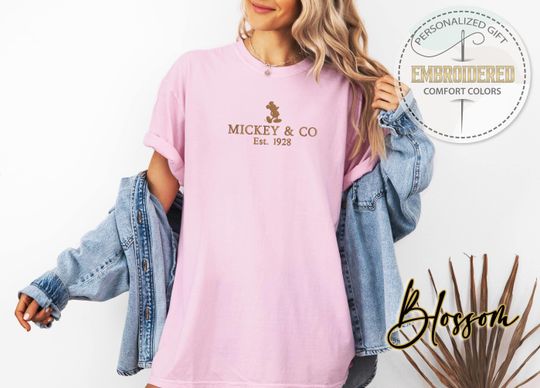 Embroidered Mickey & Co Est. 1928 Shirt