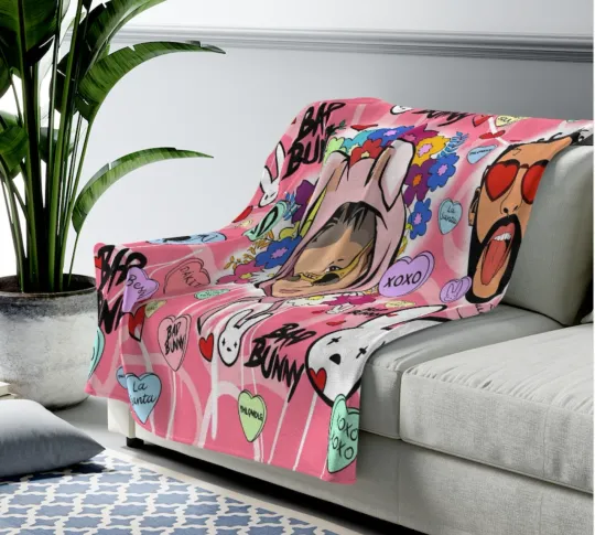 Bad Bunny Home Decor Lightweight Throw Blanket