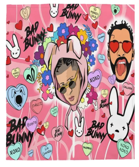 Bad Bunny Home Decor Lightweight Throw Blanket