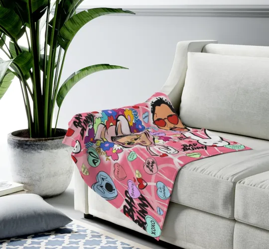 Bad Bunny Home Decor Lightweight Throw Blanket