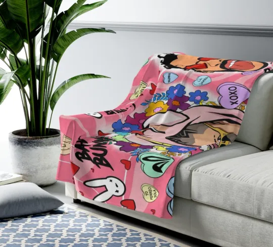 Bad Bunny Home Decor Lightweight Throw Blanket