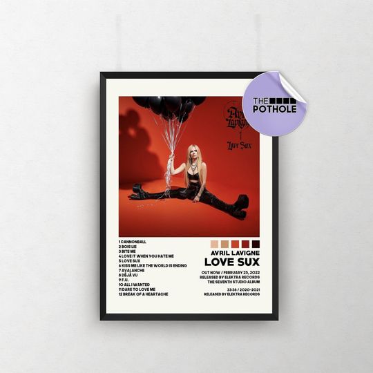 Avril Lavigne Posters / Love Sux Poster / Album Cover Poster, Poster Print Wall Art, Custom Poster, Home Decor, Avril Lavigne