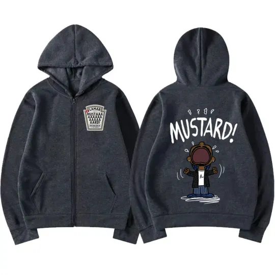 Rapper Kendrick Lamar Mustard Double Sided Zip Hoodie