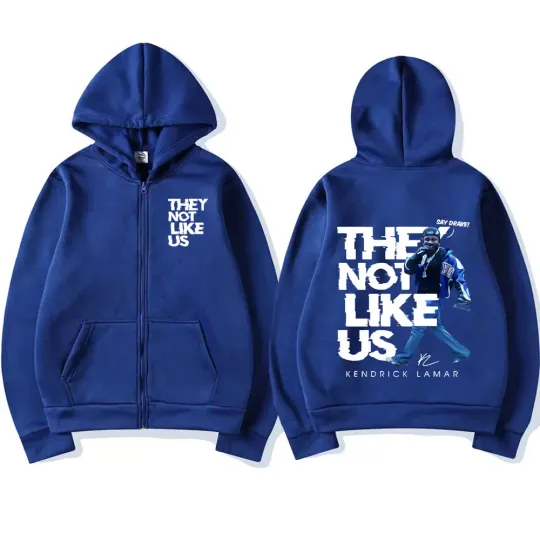 Kendrick Lamar Say Drake They Not Like Us Double Sided Zip Hoodie