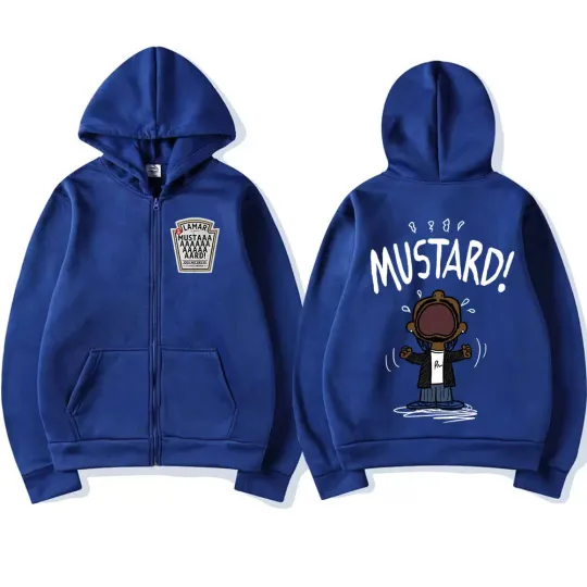 Rapper Kendrick Lamar Mustard Double Sided Zip Hoodie