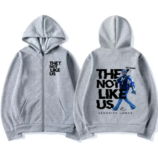 Kendrick Lamar Say Drake They Not Like Us Double Sided Zip Hoodie