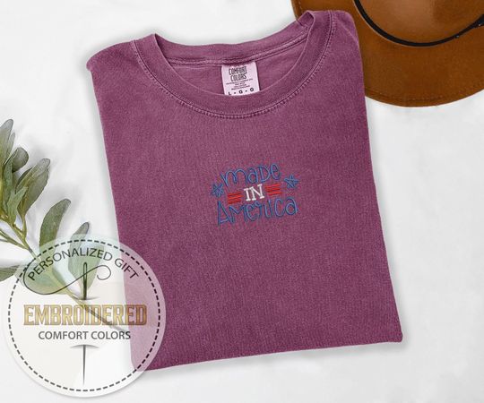 Made In America Embroidered T-shirt