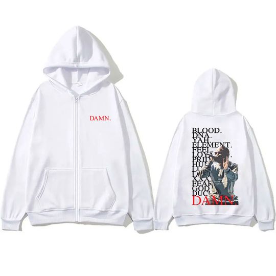 Rapper Kendrick Lamar DAMN Double Sided Zip Hoodie