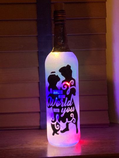 Disney Princess Inspired Bottle Lamp