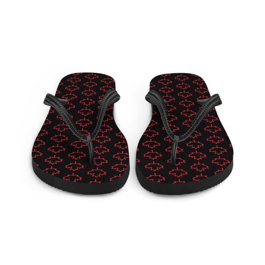 Flip-Flops Black Red Canadian Canada Support Summer Unisex