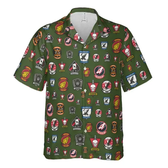 Top Gun Badgee Hawaiian Shirt, Summer Hawaiian Shirt, Unisex Adults, Size S-5XL