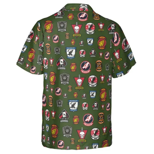 Top Gun Badgee Hawaiian Shirt, Summer Hawaiian Shirt, Unisex Adults, Size S-5XL
