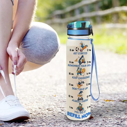 Custom Disney Donald Duck Water Bottle, Cute Donald Duck Drink Bottle, Personalize Cartoon Bottle, Duck Water Tracker, Magic Kingdom Tumbler