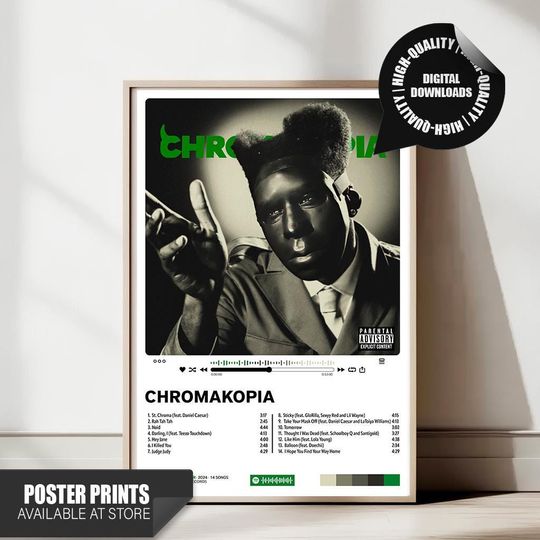 CHROMAKOPIA Poster  Album Cover Art  Tracklist Music Print for Studio or Fan Wall Decor
