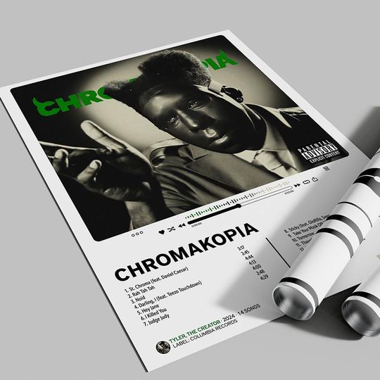 CHROMAKOPIA Poster  Album Cover Art  Tracklist Music Print for Studio or Fan Wall Decor