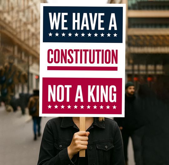 No Kings in America Resist Protest Sign