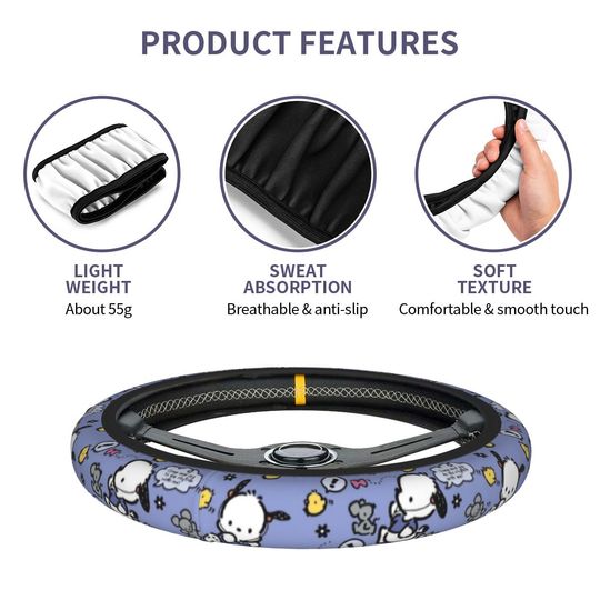 Cute Pochacco Pattern Disney Steering Wheel Cover