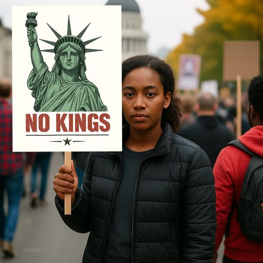 No Kings in America Resist Protest Sign
