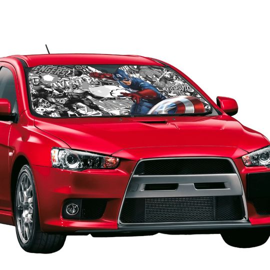 Captain America Hero Car Sunshade