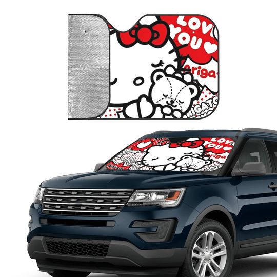 Hello Kitty Cartoon Funny Car Sunshade