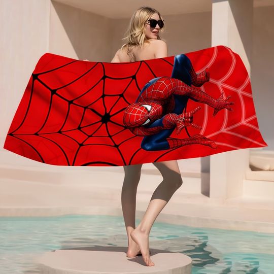 Spider-Man Red Beach Towel: Superhero Fun for Kids