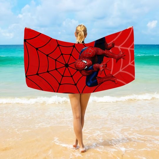 Spider-Man Red Beach Towel: Superhero Fun for Kids