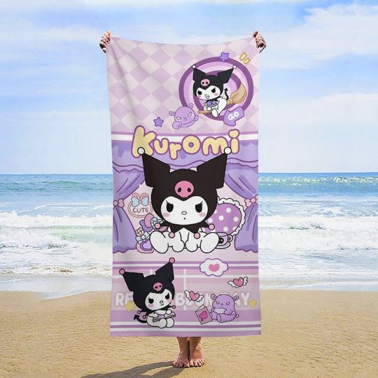 Kawaii Kuromi Beach Towel
