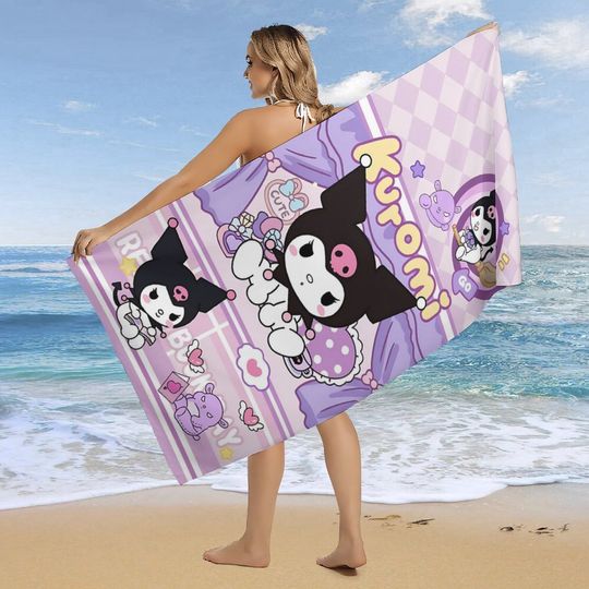Kawaii Kuromi Beach Towel