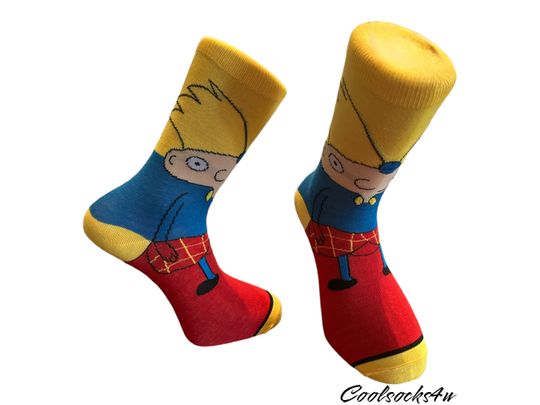 Hey Arnold Character Cartoon Cotton Crew Socks | Cute, Cool and Fun |